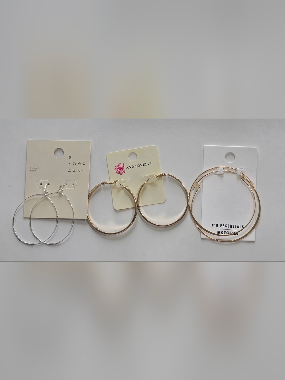 8-Assorted Women's Hoop and Drop Earrings - Gold and Teal Mix by Multiple Brands - Picture 5 of 6